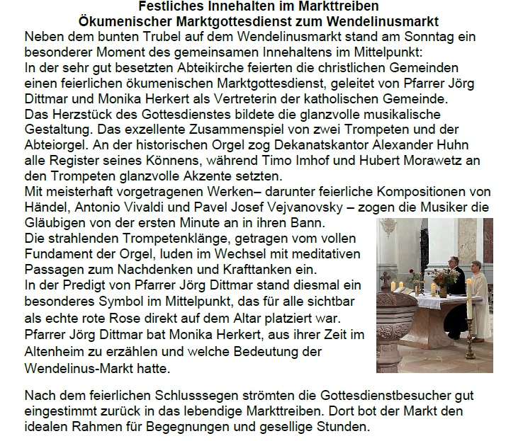 Marktgottesdienst in der Abteikirche